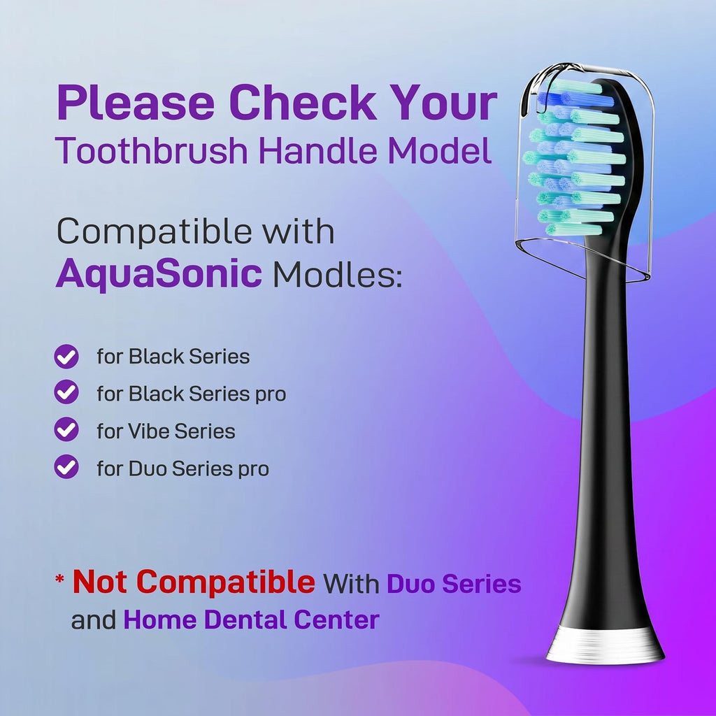 Toothbrush Replacement Heads Compatible with AquaSonic Black Series