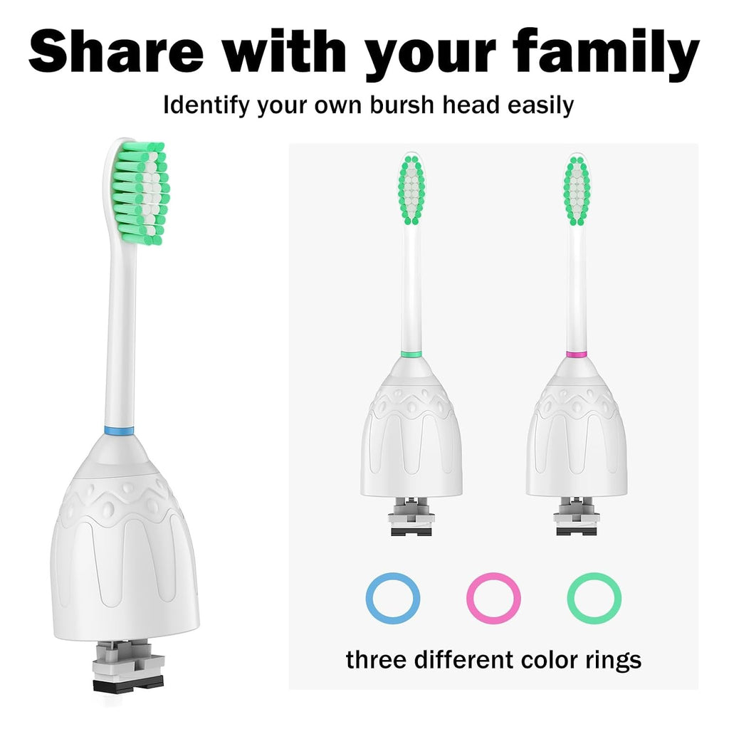 Replacement Toothbrush Heads for Philips Sonicare E-Series 3-Pack Blue Reminder Bristles