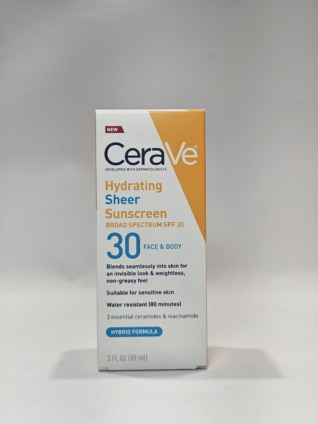 Hydrating Sheer Sunscreen SPF 30 for Face & Body - Broad Spectrum, Lightweight, Non-Greasy, 3 fl oz