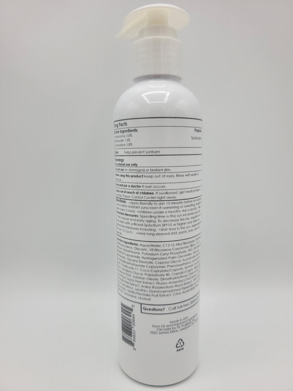 SPF 37 Sunscreen Lotion - Light Day Sunblock 8 oz, Broad Spectrum UV Protection