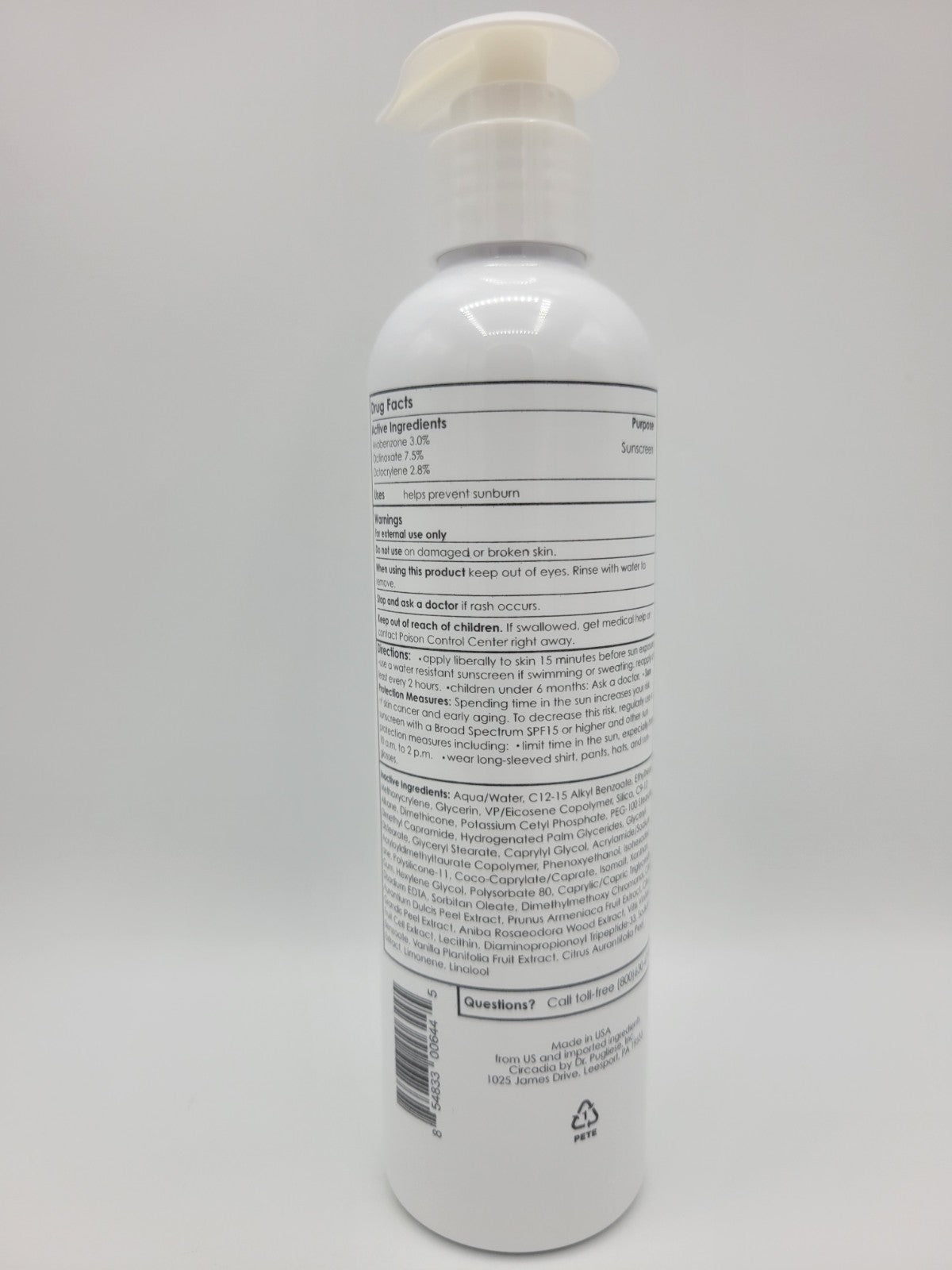 SPF 37 Sunscreen Lotion - Light Day Sunblock 8 oz, Broad Spectrum UV Protection