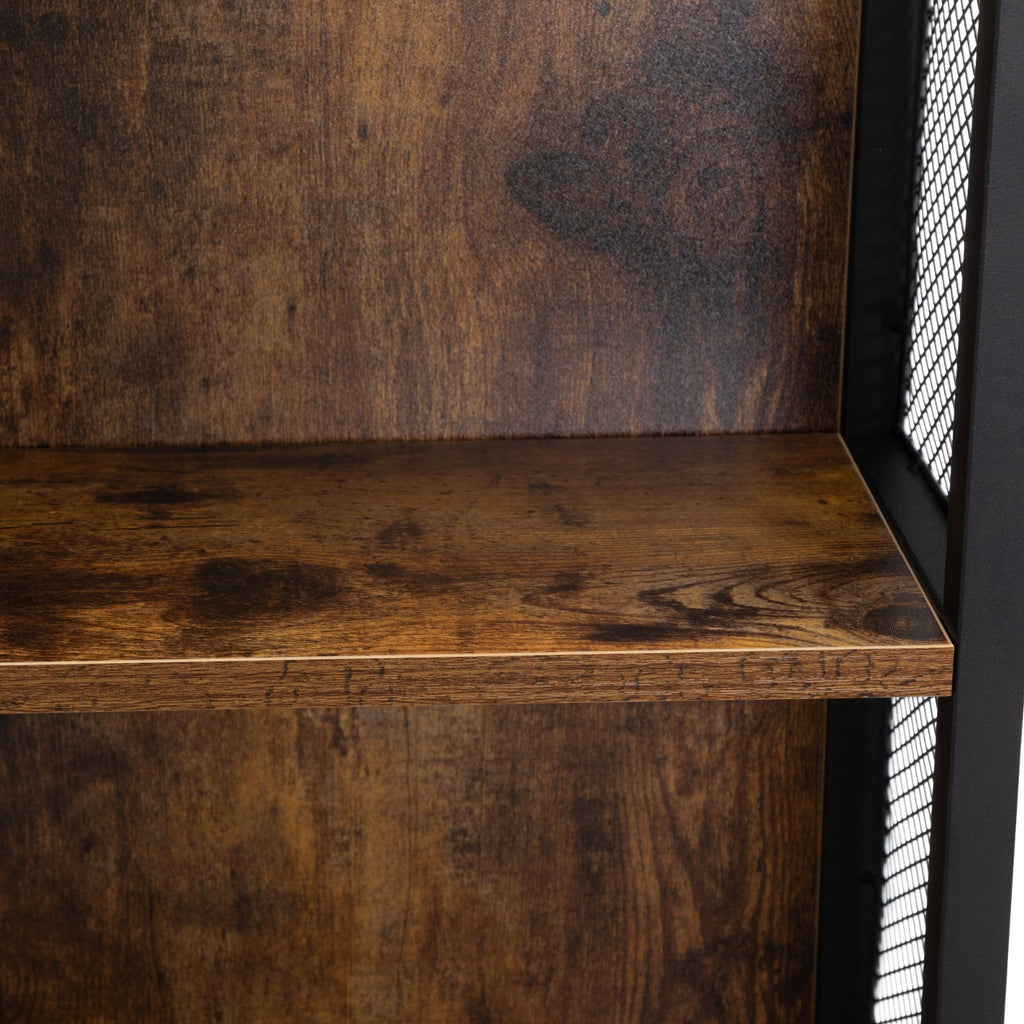 Salon Storage Cabinet for Hair Stylists with 3-Tier Shelves and Bottom Lockable Cabinet