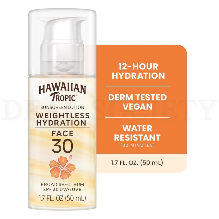 Hawaiian Tropic SPF 30 Weightless Hydration Sunscreen Lotion 1.7oz Lot of 2