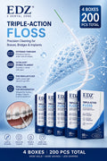 Orthodontic Dental Floss for Braces Bridges Implants 200 Count 4 Pack