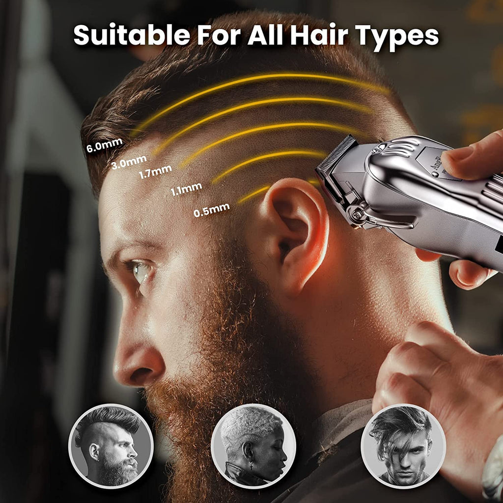 Professional Wireless Hair Clipper Kit for Men with Adjustable Blade and LED Display