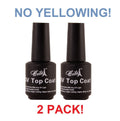 2 Pack Fast Drying UV Top Coat for Nails High Shine Acrylic Gel 0.5 oz