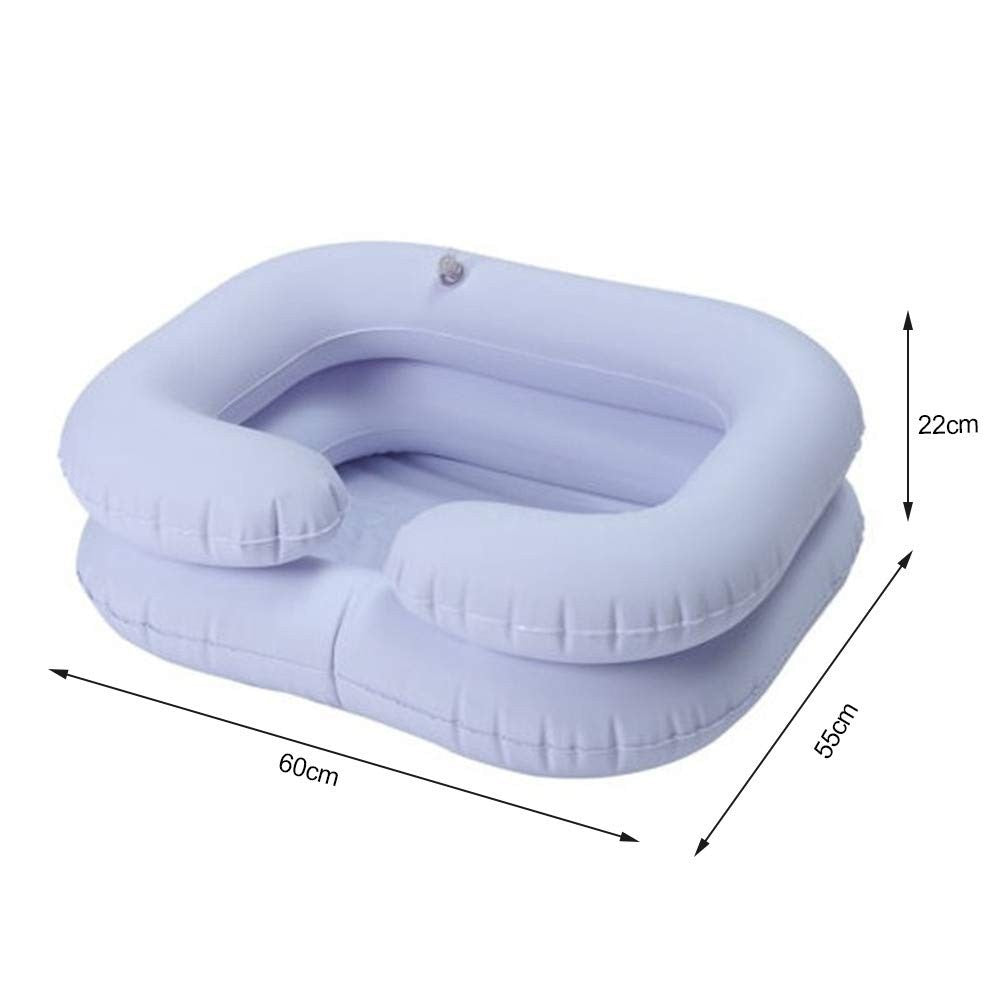 Inflatable Portable Hair Washing Basin with 2 Chambers for Elderly & Camping