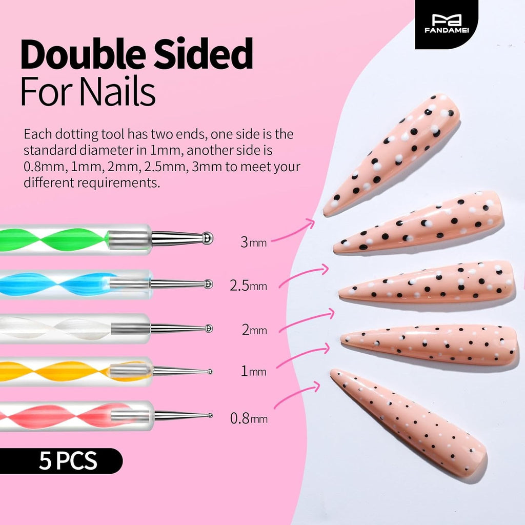 Nail Art Tools Kit with Brushes Dotting Tools & Palette for DIY Nails