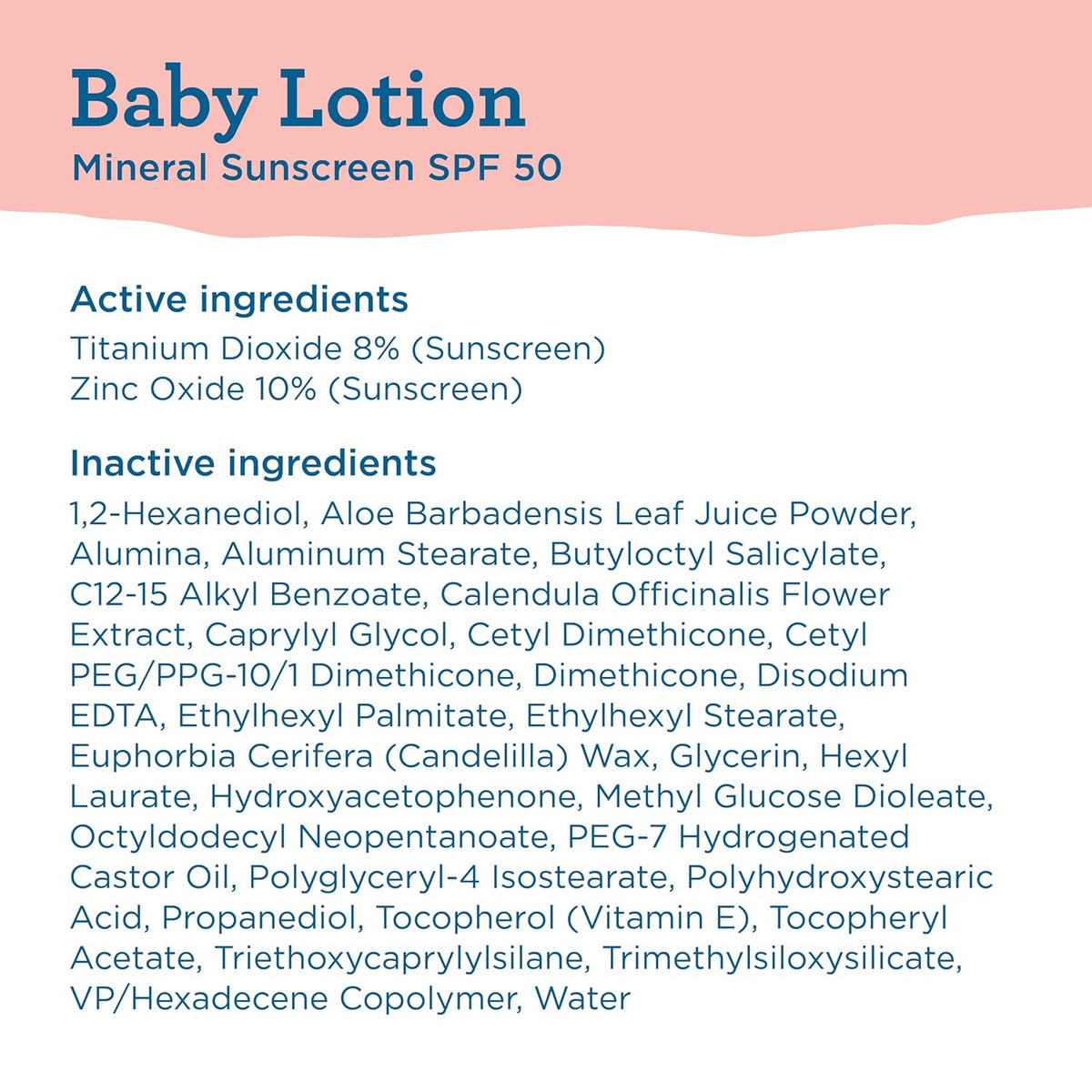 Baby Mineral Sunscreen SPF 50+ Water Resistant UVA UVB Protection 3oz