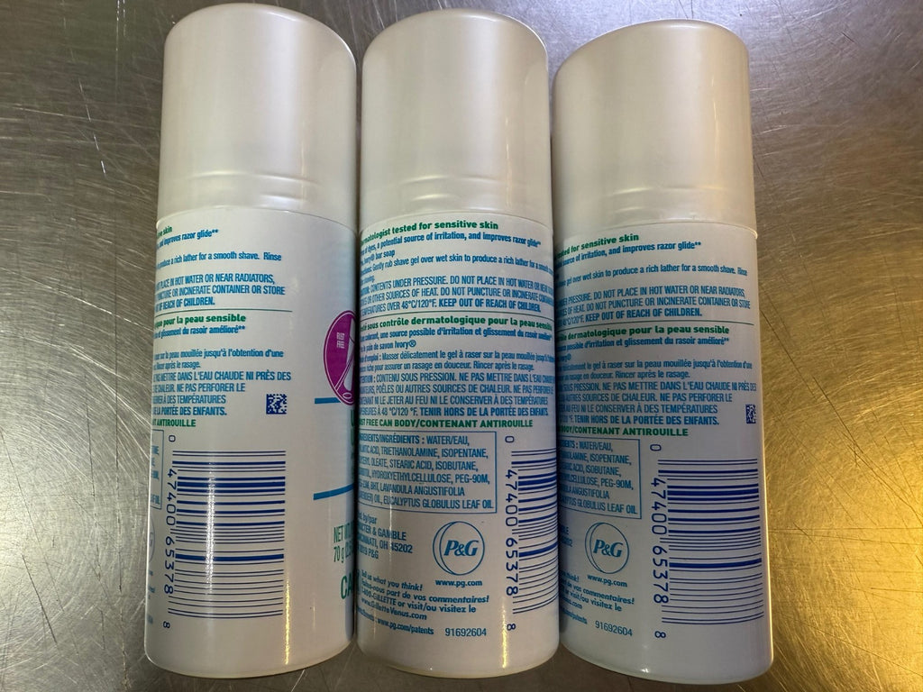 Gillette Satin Care Ultra Sensitive Shave Gel - 3 Pack, 2.5oz Each