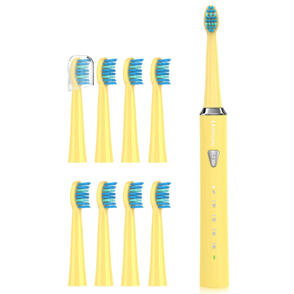 Rechargeable Electric Toothbrush for Adults with 8 Brush Heads and 5 Modes