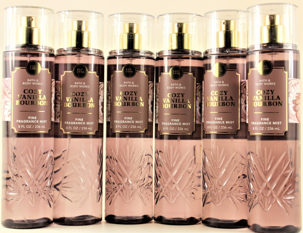 6 Pack Vanilla Bourbon Body Mist Spray 8oz - Warm Fragrance Set