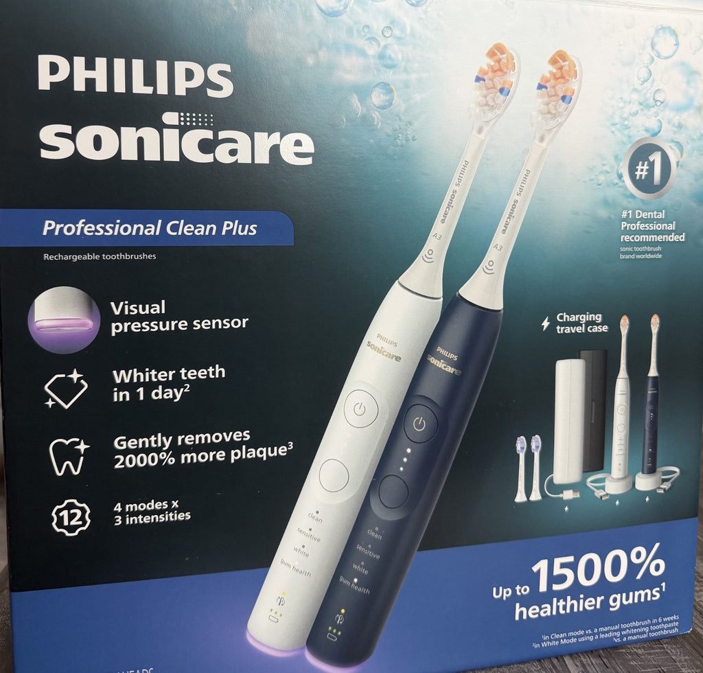 Electric Toothbrush Set - 2 Pack Sonicare Professional Clean Plus Rechargeable