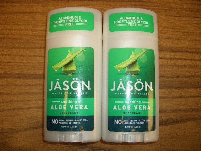 2-Pack Jason Soothing Aloe Vera Deodorant Stick 2.5 oz for All-Day Odor Protection