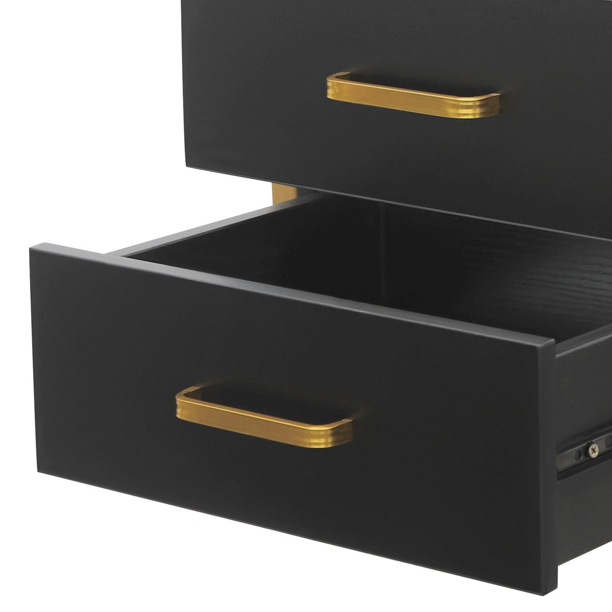 Salon Station Wall-Mounted Barber & Beauty Storage Cabinet with 2 Drawers