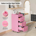Salon Trolley Cart with Lockable Wheels, 3 Storage Drawers & Tool Rack