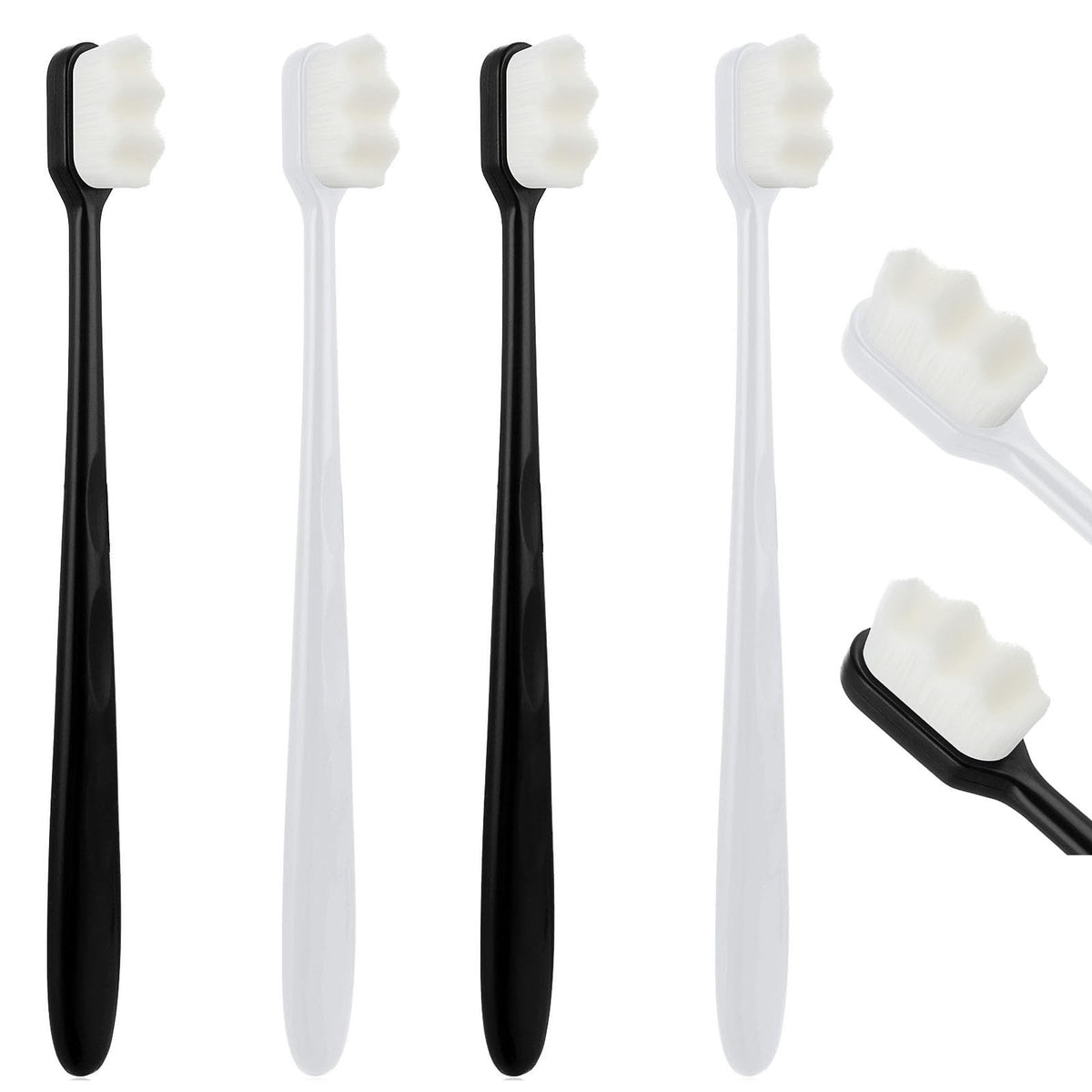 Ultra Soft Micro Nano Manual Toothbrush Pack of 4 for Sensitive Teeth