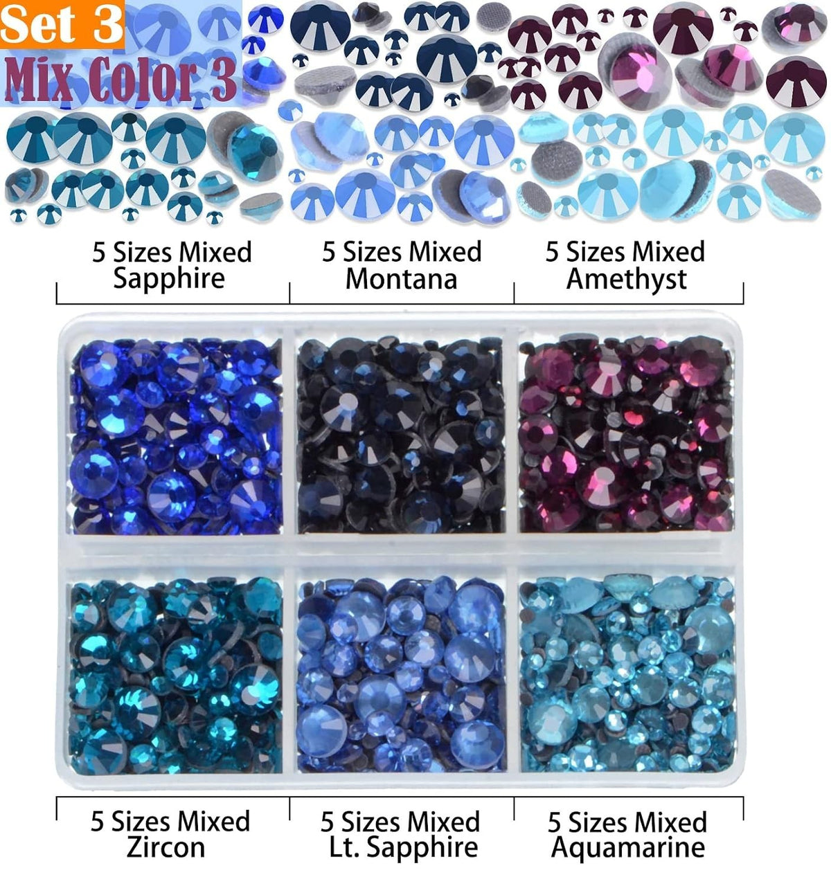 10,000PCS Hotfix Rhinestones Craft Kit with 24 Colors & 5 Sizes for DIY Jewelry & Clothing
