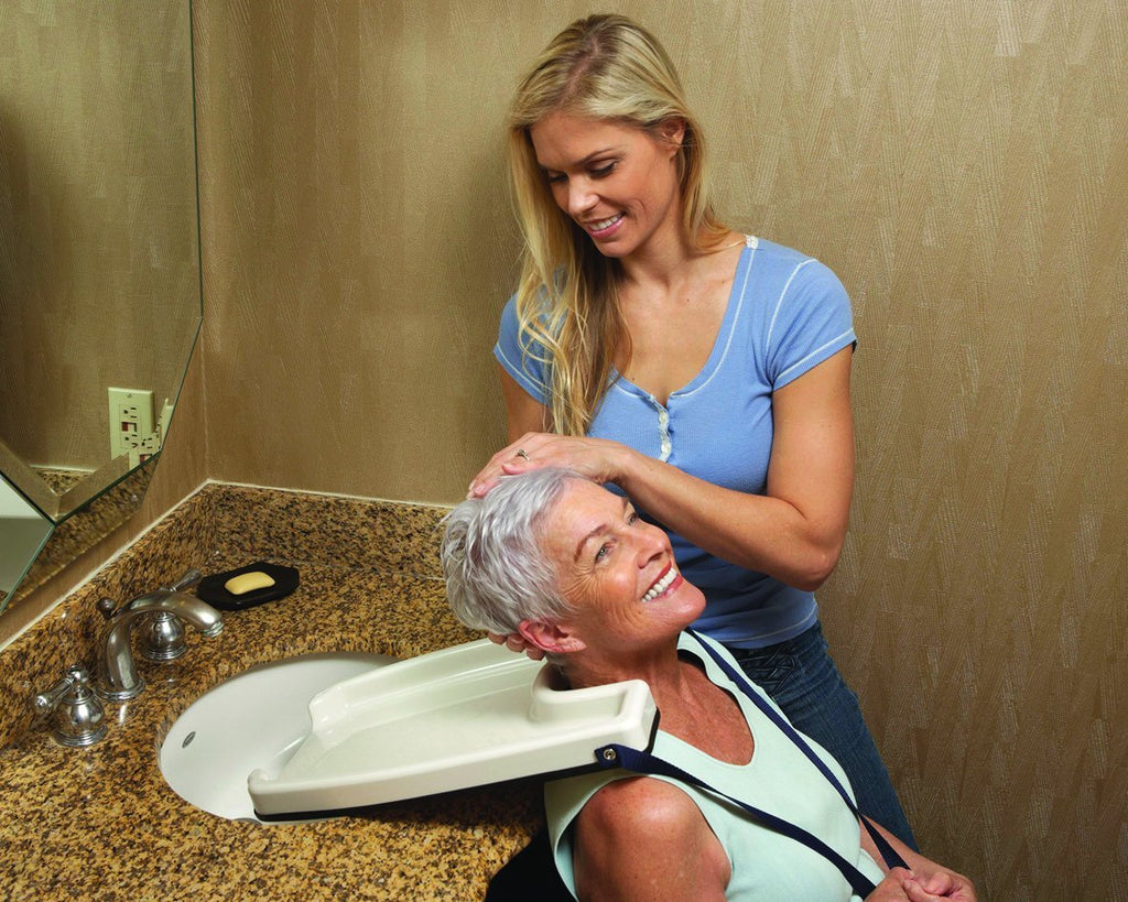 Hair Washing Tray for Chairs and Wheelchairs - White, Portable & Lightweight