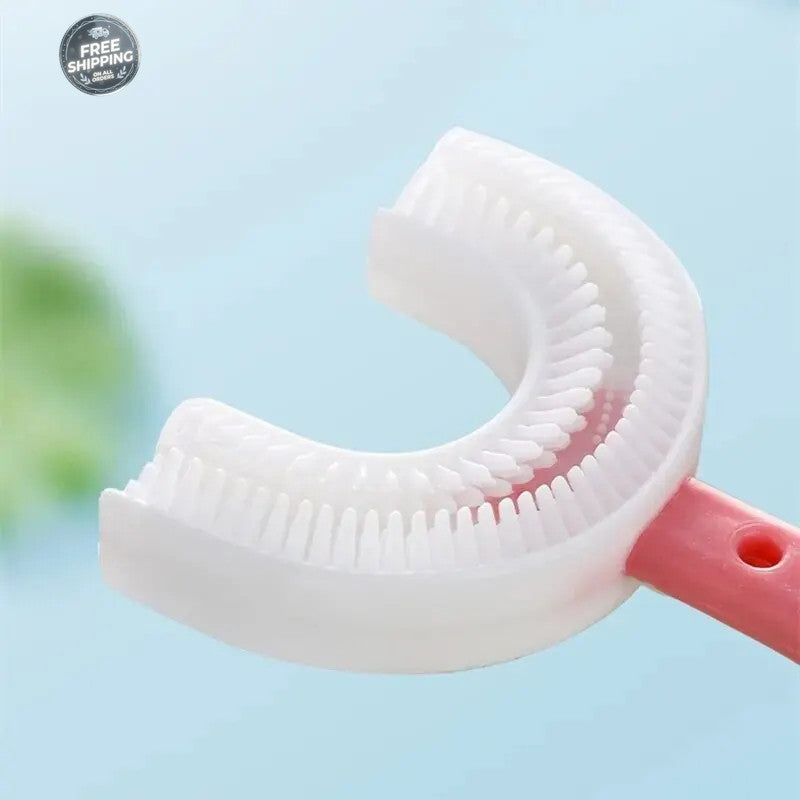 Children's U-Shaped Toothbrush Pack of 2 for Ages 4-6 - Gentle Oral Cleaner
