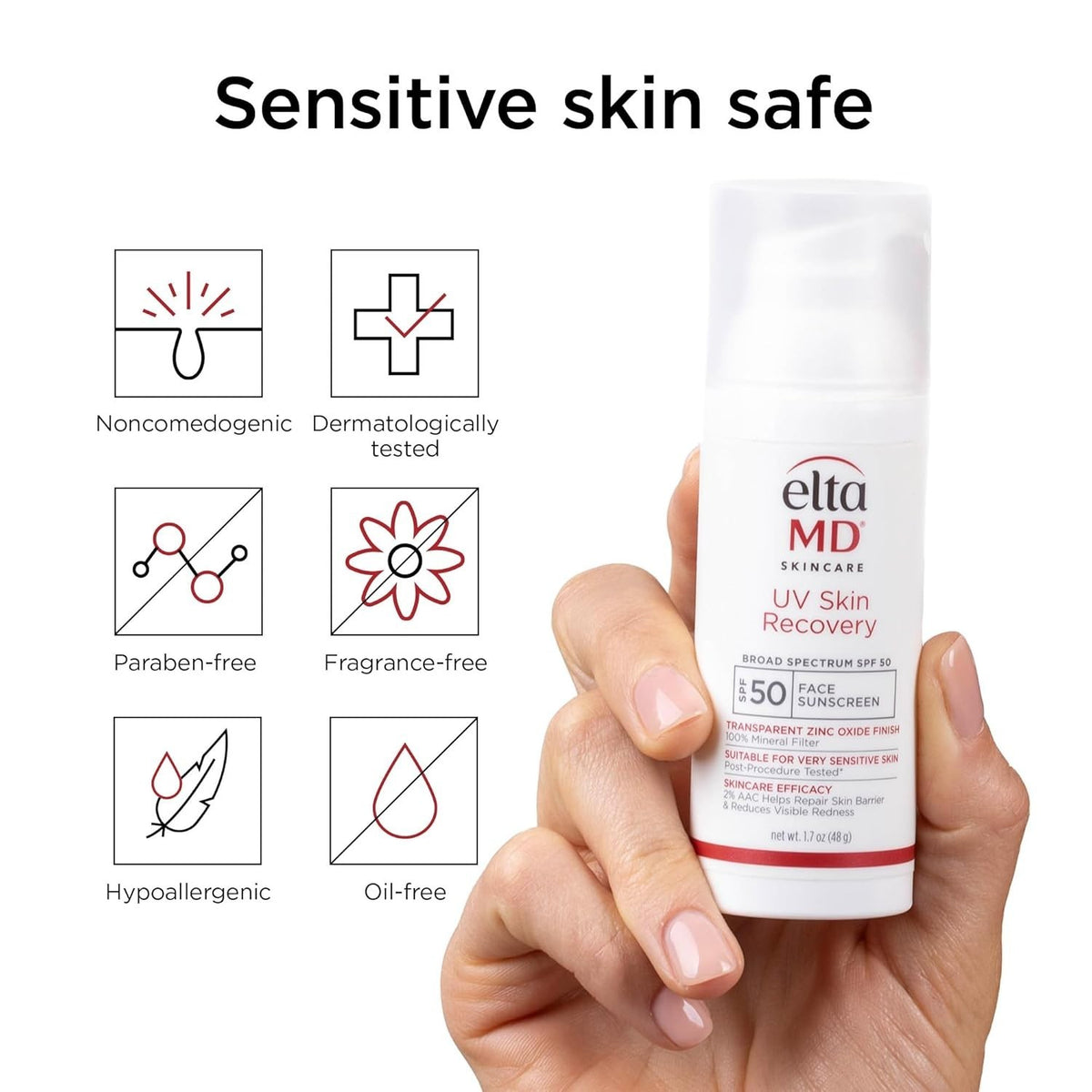 SPF 50 Face Sunscreen Elta MD UV Skin Recovery 1.7oz New in Box