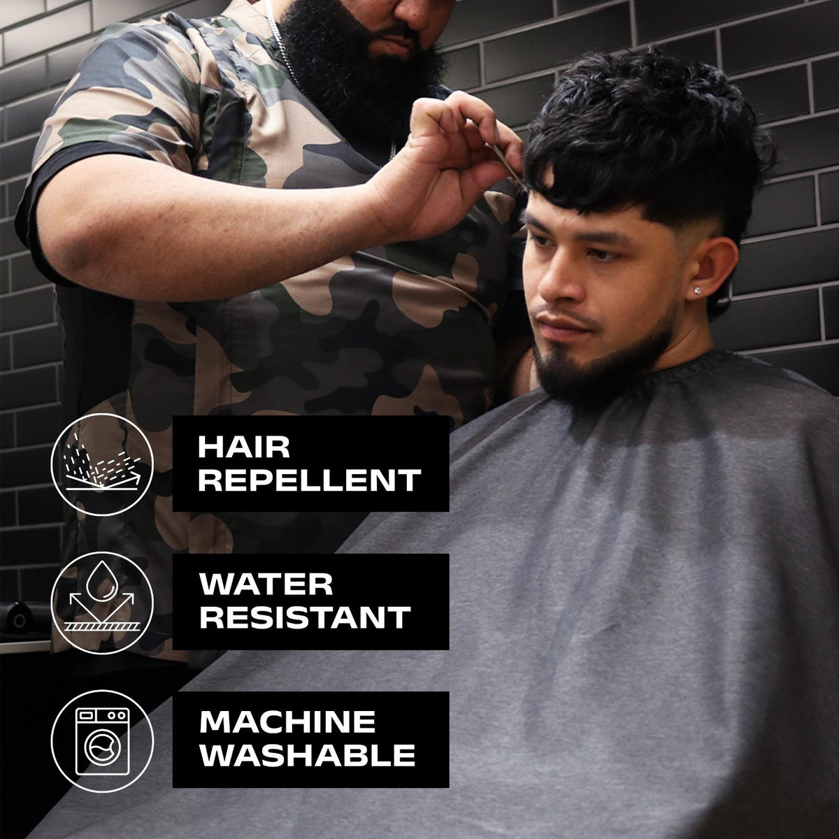 Professional Haircut Cape for Men - Water-Resistant, Static-Reducing Cover