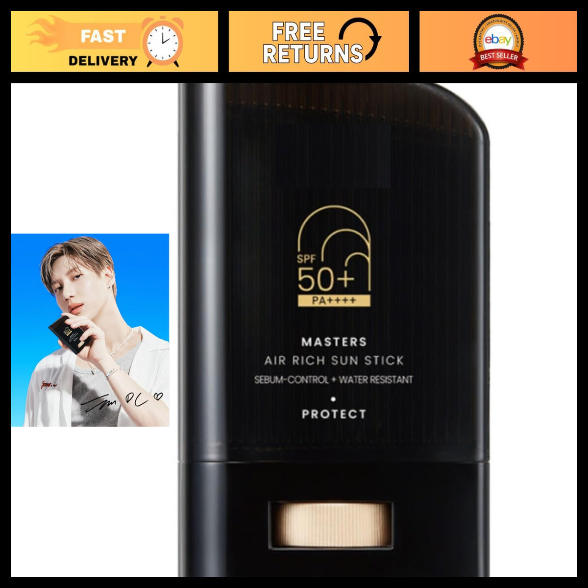SPF 50+ Water-Resistant Sun Stick for Face - Lightweight & Non-Greasy, 22g