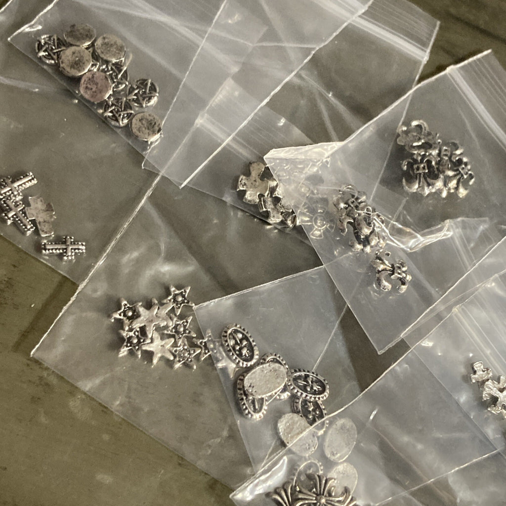 10 Packs of 10 Silver 3D Cross Nail Art Charms for Manicures
