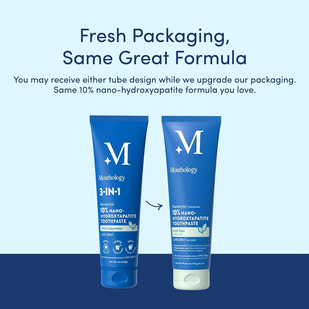 Fluoride-Free Nano Hydroxyapatite Toothpaste for Enamel & Sensitive Teeth - 3 or 6 Pack