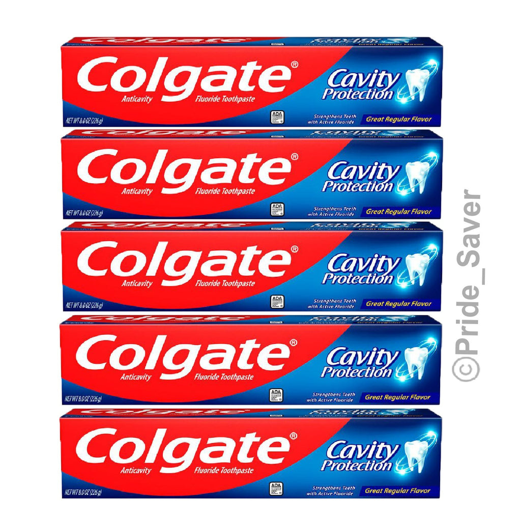 Colgate Anticavity Fluoride Toothpaste 8oz - Pack of 5, Fresh Mint Flavor