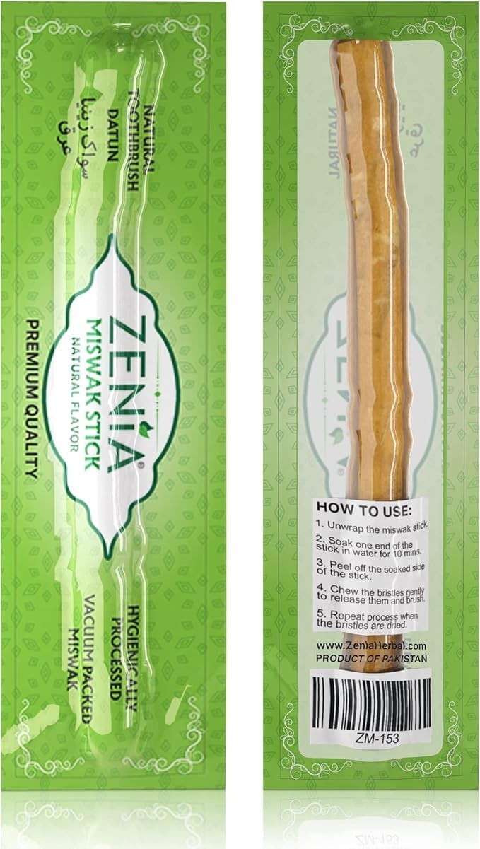 Natural Miswak Toothbrush Sticks Pack of 6 with Holders - Organic Oral Care