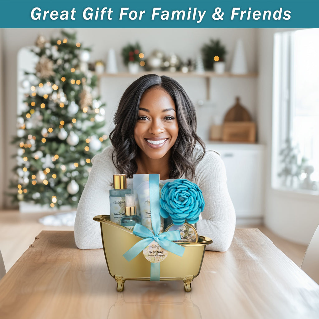 Luxury Spa Gift Basket for Women with Jasmine & Lavender Set – Bath & Body