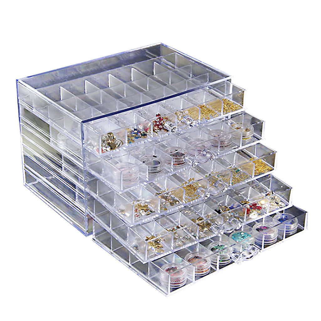 Acrylic Nail Art Storage Box 5-Layer Drawer Organizer with 120 Compartments
