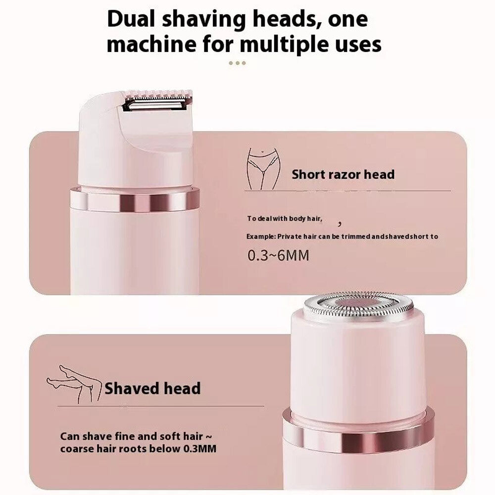 Waterproof Electric Lady Shaver for Sensitive Areas - Dual Head Bikini Trimmer