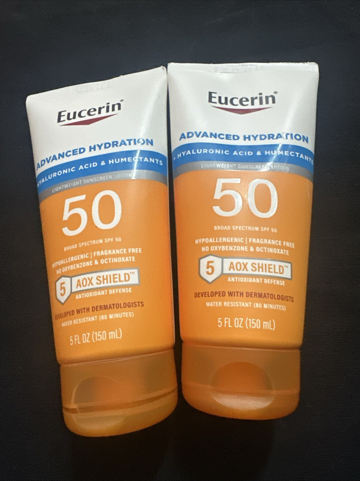 Eucerin Sun SPF 50 Hydrating Sunscreen Lotion Lot of 2