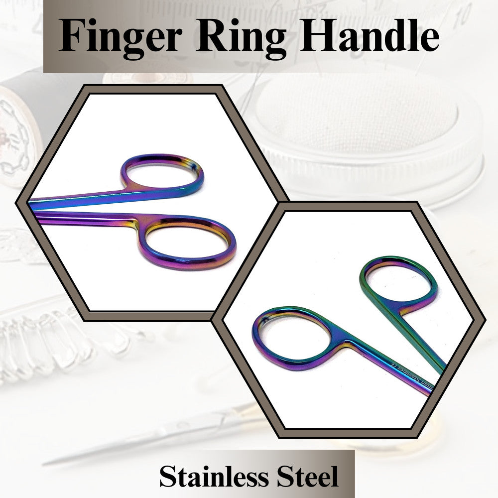Stainless Steel Curved Hair Cutting Shears 4.5" Salon Grooming Scissors