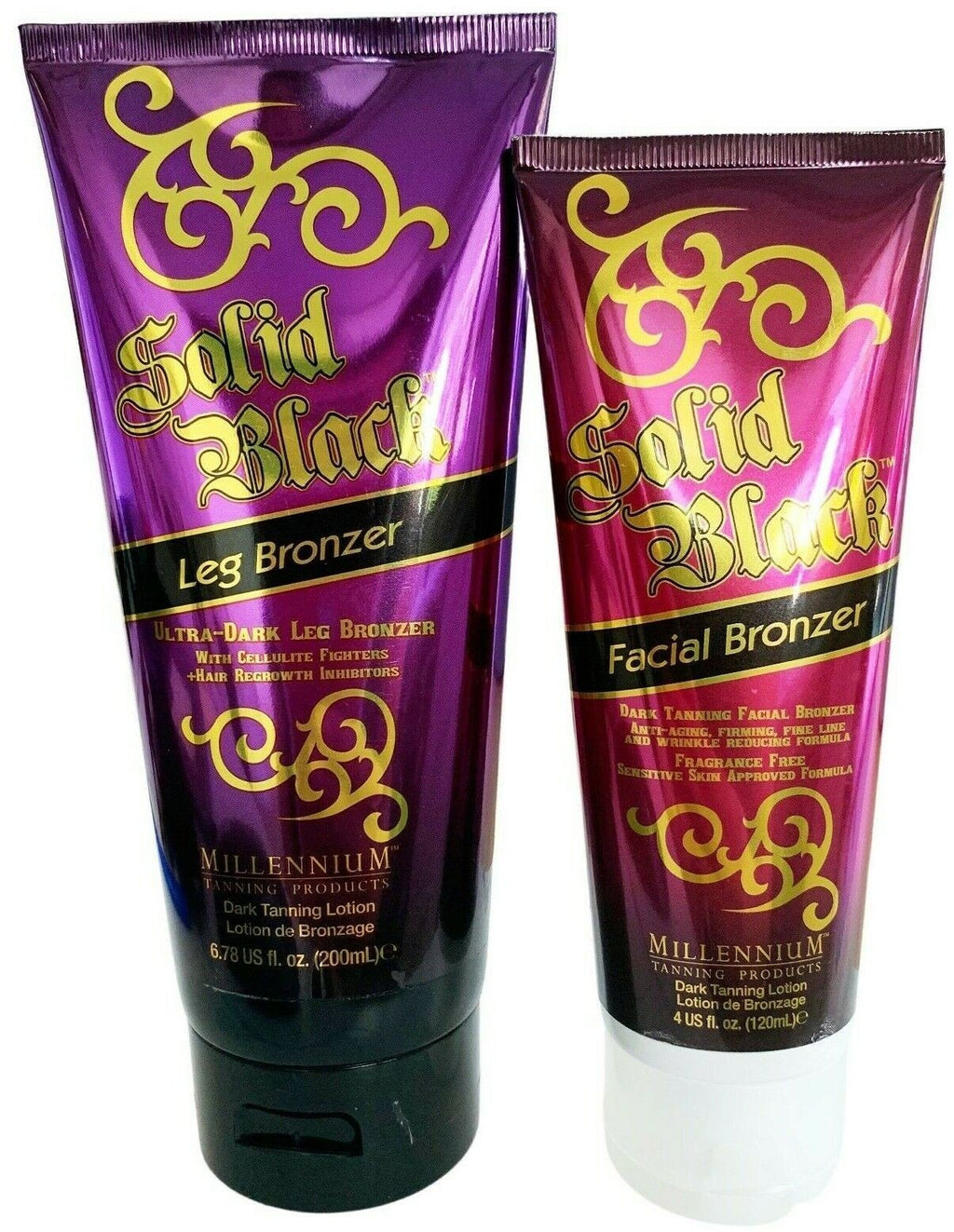 Black Face & Leg Bronzer Duo - Anti-Aging Firming Tanning Set
