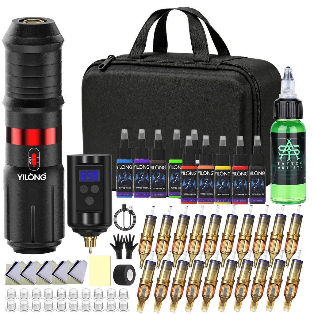 Wireless Tattoo Pen Kit with 1500mAh Battery for Beginners