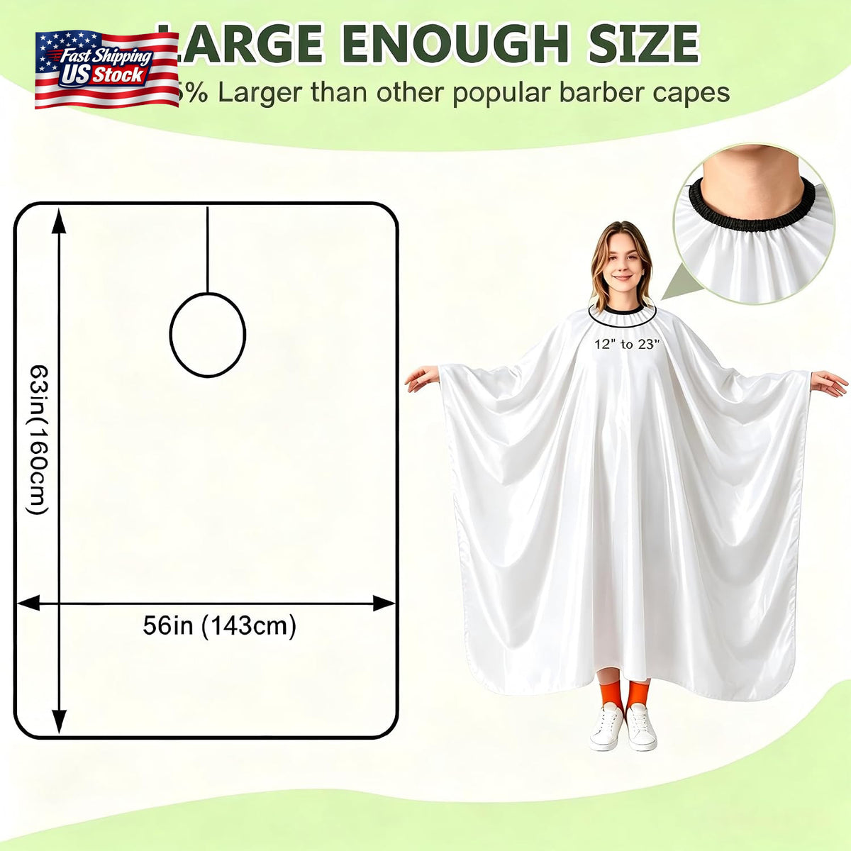 Large Professional Hair Cutting Cape 56x63 Inches for Salon & Barber