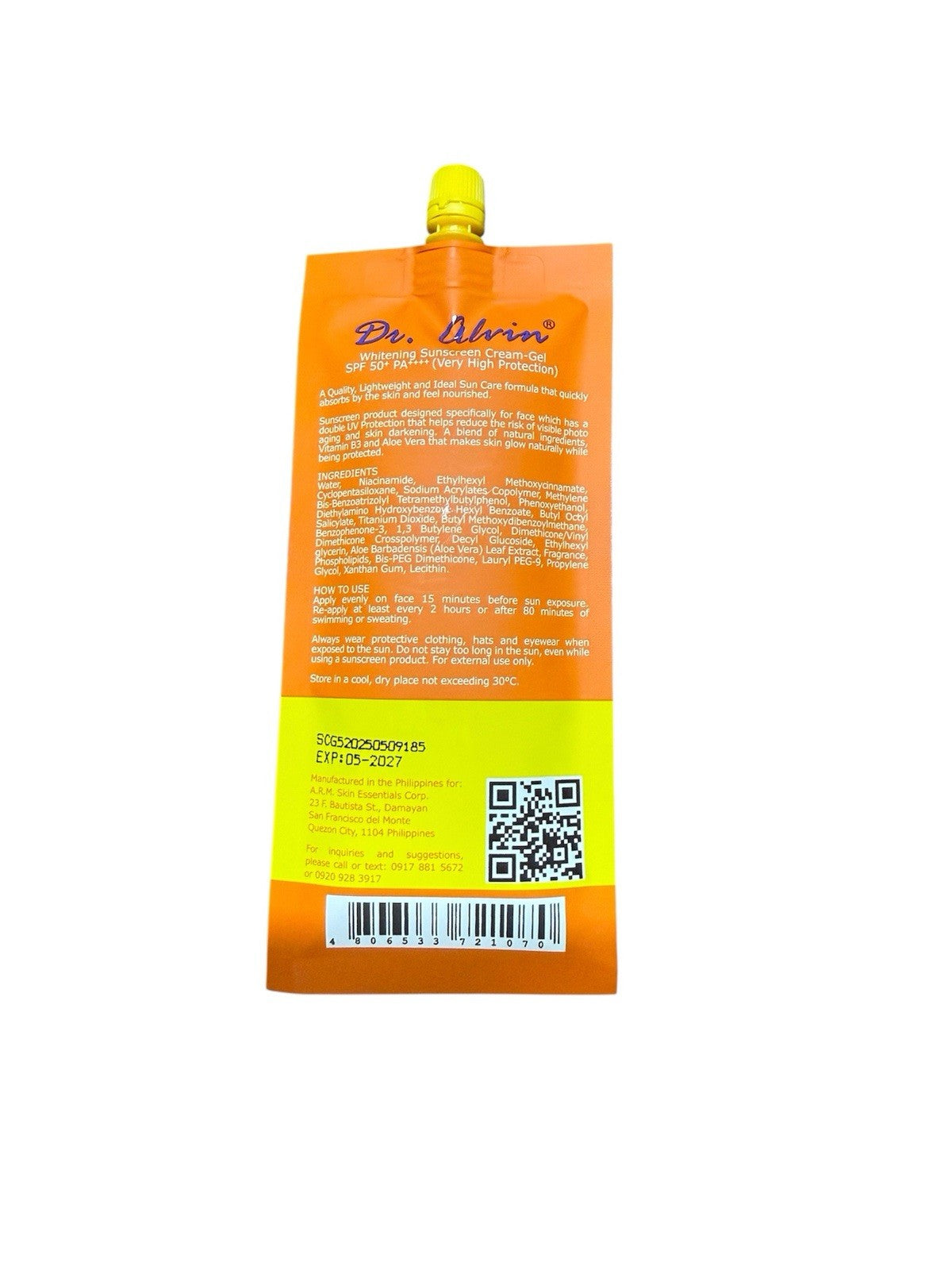 Whitening Sunscreen Cream Gel SPF 50 PA++++ - 50g Sun Protection
