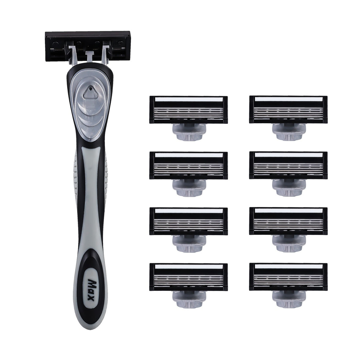 Multi-Layer Razor Handle with 8 Refill Blades - Waterproof & Comfortable