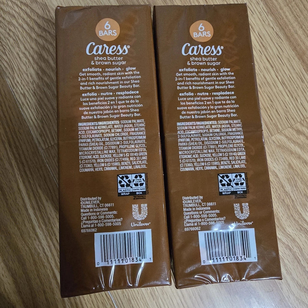 Caress Shea Butter Brown Sugar Exfoliating Bar Soap - 12 Bars