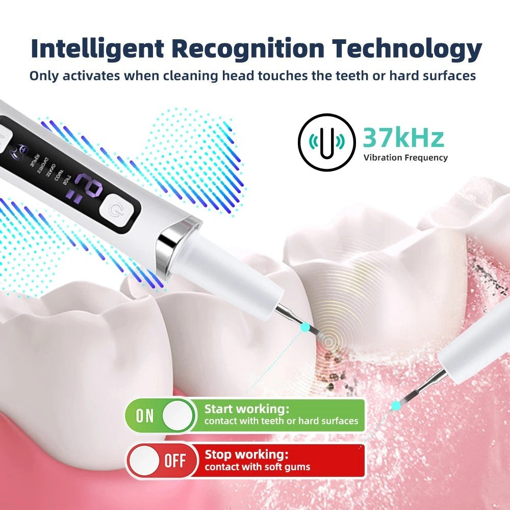 Ultrasonic Electric Tooth Cleaner Tartar & Plaque Remover Dental Scaler Kit