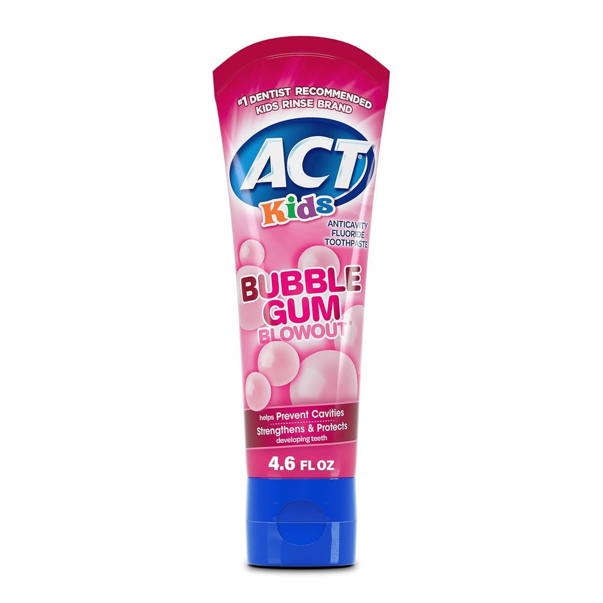 Kids Fluoride Toothpaste Bubble Gum Flavored 4.6 Oz. Cavity Protection