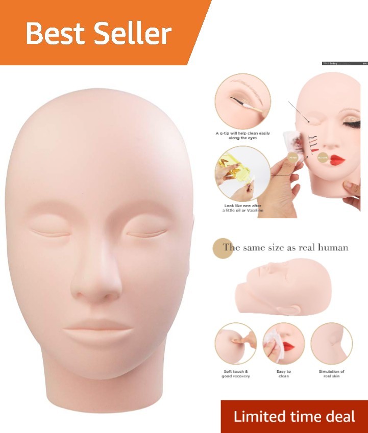 Realistic Silicone Lash Mannequin Head for Makeup & Lash Extensions