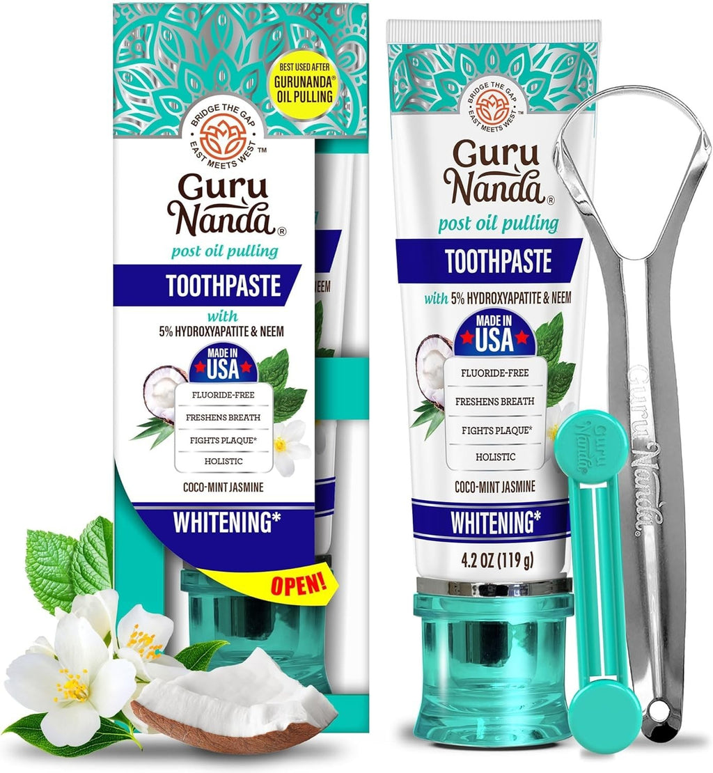 Hydroxyapatite Natural Toothpaste for Sensitive Teeth - Fluoride-Free, Whitening, Fresh Breath 4.2oz