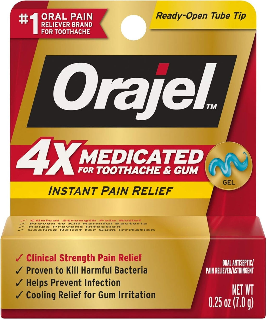 Orajel Severe Toothache & Gum Pain Relief Gel 0.25 oz - Fast Acting Oral Analgesic