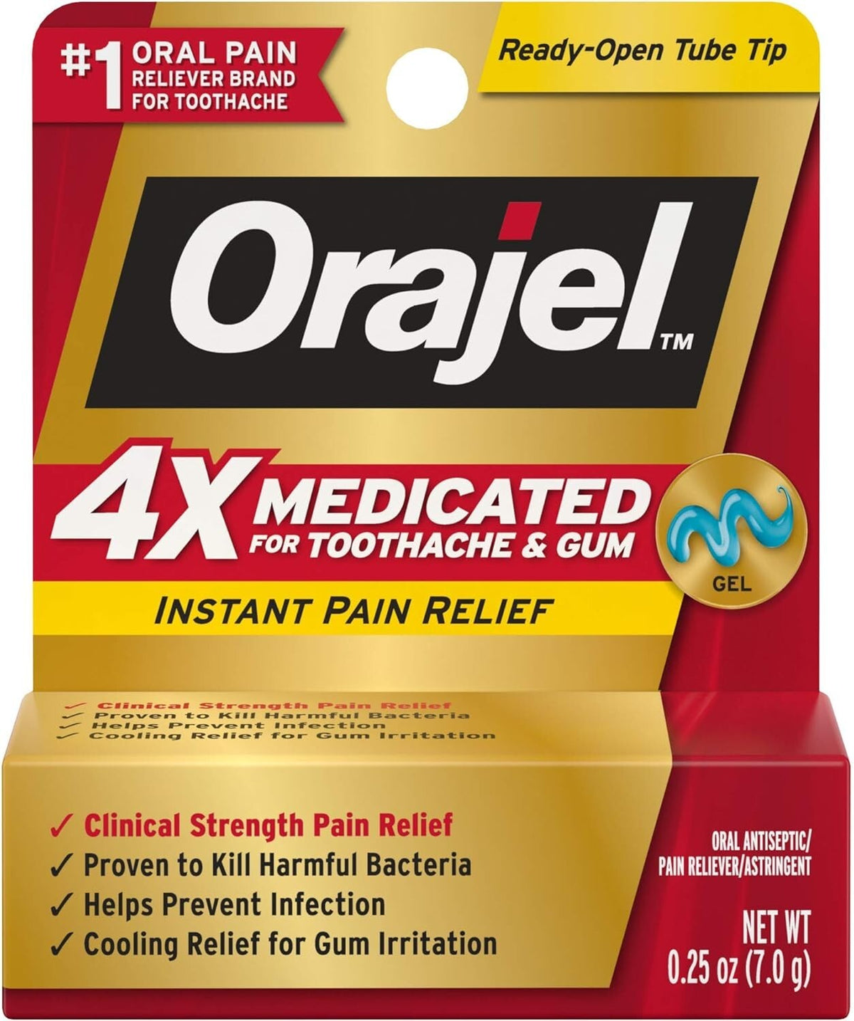 Orajel Severe Toothache & Gum Pain Relief Gel 0.25 oz - Fast Acting Oral Analgesic