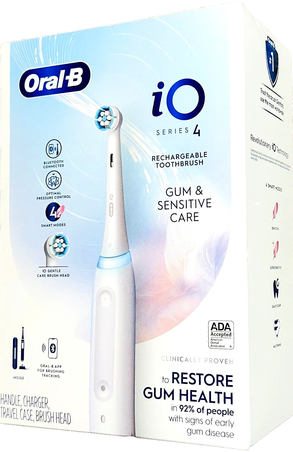 Rechargeable Electric Toothbrush Handle with Charger and Travel Case - Oral-B iO Series 4