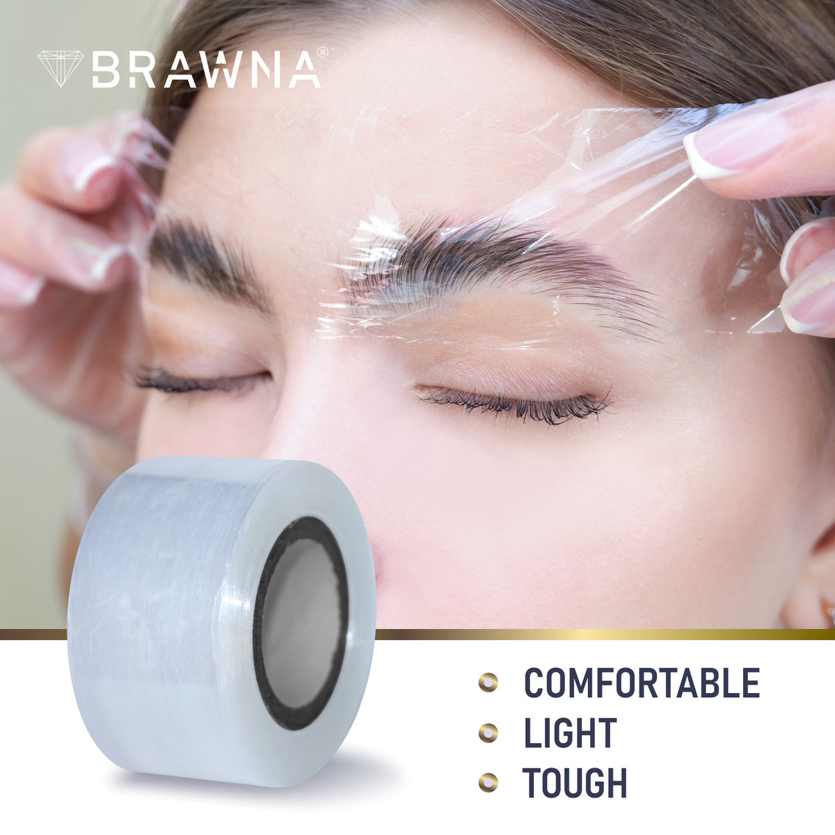 Plastic Wrap for PMU & Brow Lamination - 4cm x 400m Safe Non-Toxic Film Roller